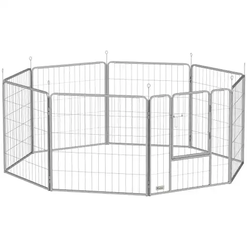 Cumpără online Țarc pentru Animale de Companie din 8 Panouri, Pliabil și Portabil, 160x160x80 cm, Argintiu