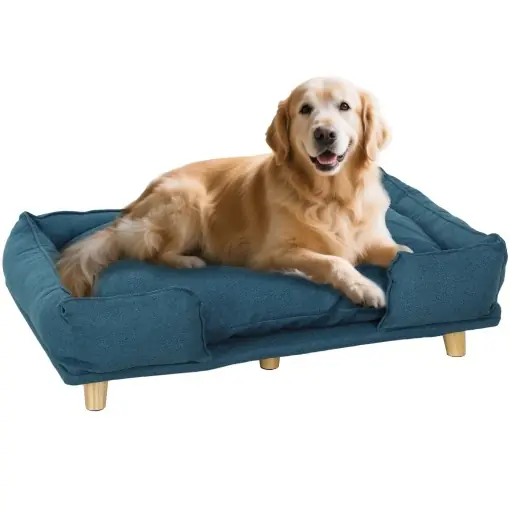 Reduceri Canapea pentru Câini până la 30 kg cu Pernă Detașabilă, 96x66x24 cm, Albastru