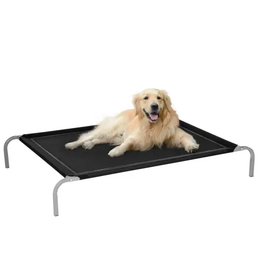 Preț promoțional Saltea pentru caini pentru spatii interioare si exterioare Capacitate de pana la 32kg cu material care permite trecerea aerului 130x90x20cm negru