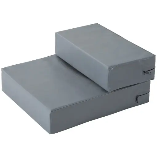 Plată sigură Scarita pentru Caini Saltea 2 in 1 din PU si Spuma de Cauciuc 45x39x20cm Gri