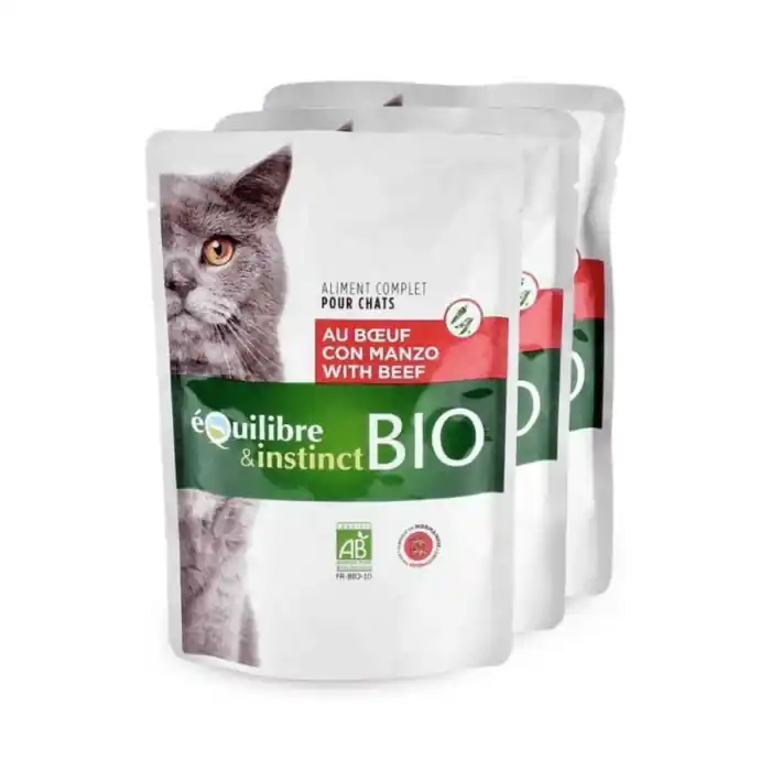 Hrana umeda pentru pisici Equilibre & Instinct, Bio, Vita si legume, 22 x 100g Ieftin