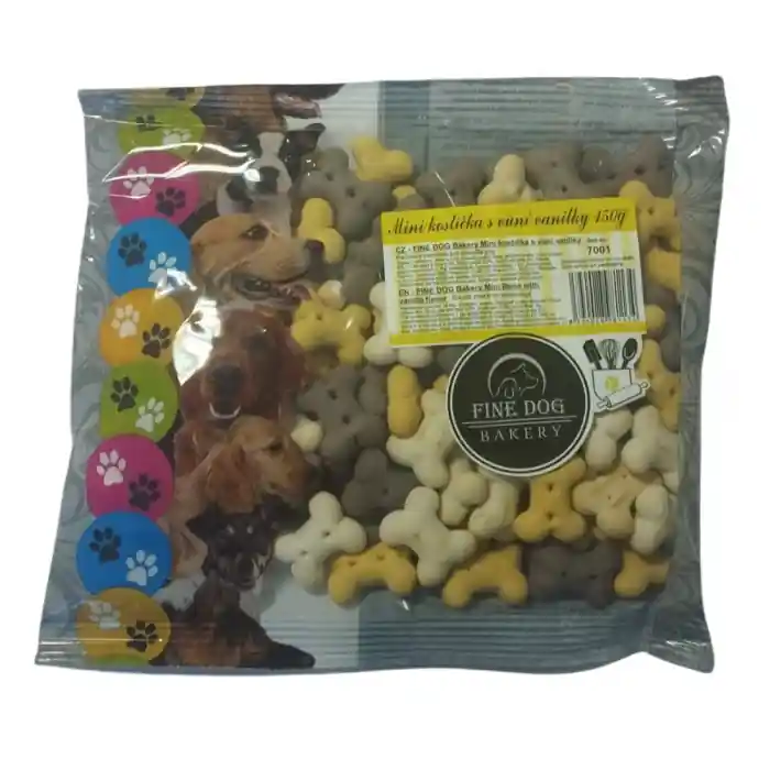 Recompense pentru caini Fine Dog, mini os cu vanilie, 150g Preț redus