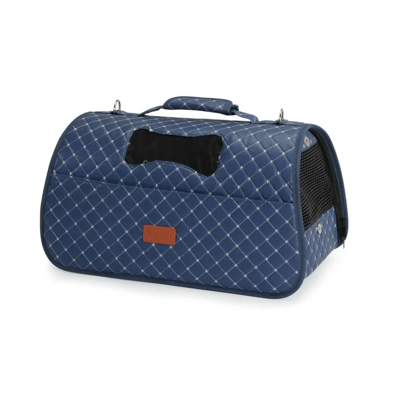 Plată sigură Geanta de Transport Camon pentru Caini Mici si Pisici, Albastra (42x25x25 cm)