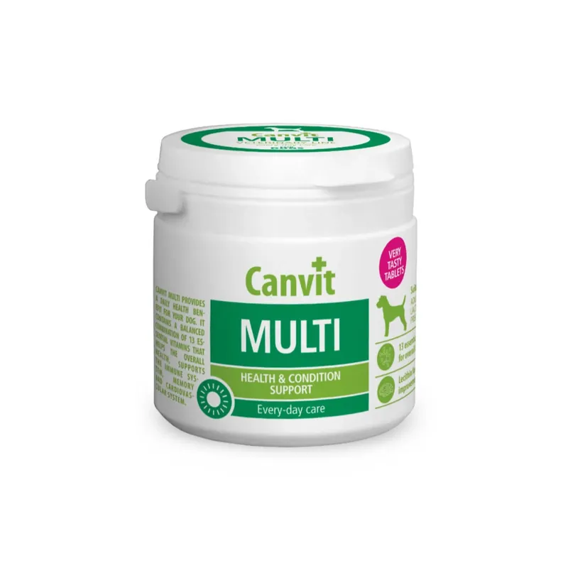 Canvit Multi Caini - Complex de 13 Vitamine si Lecitina pentru Sanatate Zilnica si Imunitate, 100g Ofertă limitată