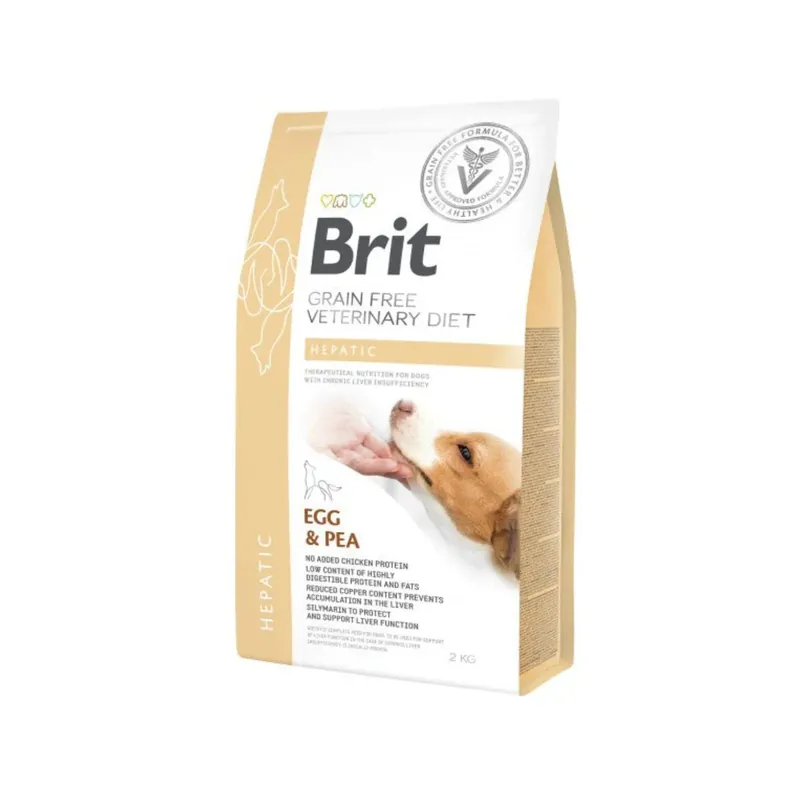 Reducere Brit Veterinary Diet Hepatic, Hrana Uscata pentru Caini, Regenerarea Celulelor Hepatice, cu Oua si Mazare, 2kg / 12kg