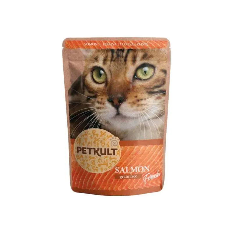 Reducere extra Petkult Hrana Umeda pentru Pisici cu Somon, Fara Cereale, 100g