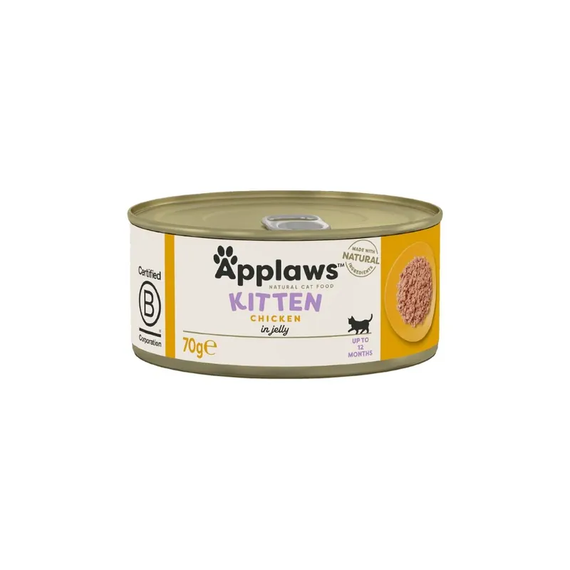 APPLAWS Conserva, Hrana Umeda Complementara pentru Pisoi, Junior, cu Piept de Pui, 100% Natural, 70g Reducere extra