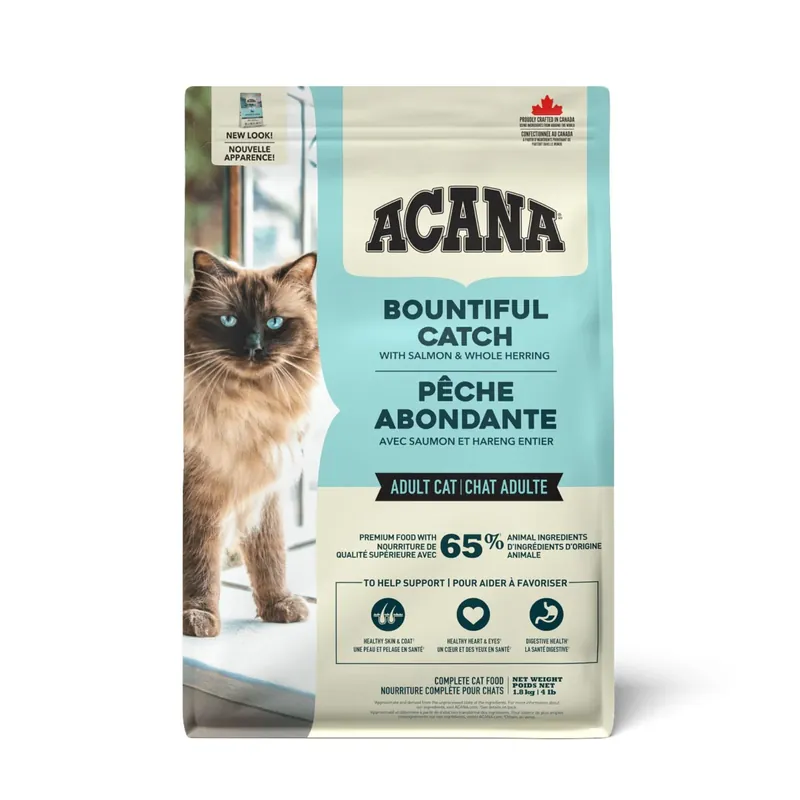 ACANA Bountiful Catch, Hrana Uscata pentru Pisici Adult, cu Somon si Hering, Bogat in Omega 3, 4.5kg Calitate înaltă