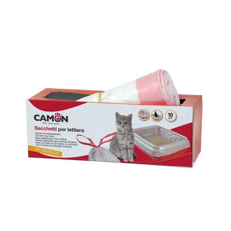 Camon Saci Igienici cu Manere pentru Litiera Pisica, 50x40x20 cm, 10 buc Comandă acum