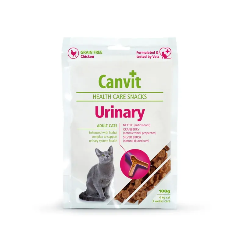 Bestseller Canvit Health Care Snack Urinary, Recompense Functionale pentru Pisici cu Pui și Plante pentru Tract Urinar, Fara Cereale, 100g