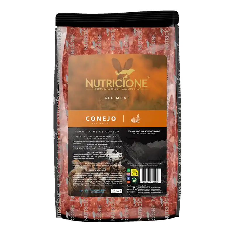 Preț mic BARF 100% Carne Iepure 1Kg