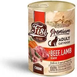 Super ofertă FISI CATADULT BEEF LAMB & CARROT CHUNK 400gr