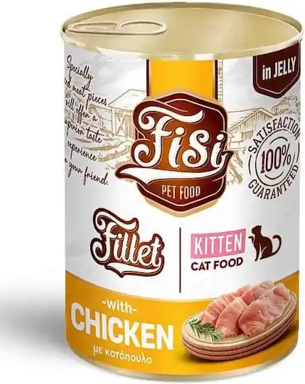 Cumpără acum Fisi Fillet Kitten – Hrană umedă pentru pisoi cu pui în jeleu (400 g)