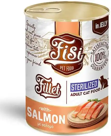 Livrare expres Fille Cat Adult Salmon in Jelly Sterilized 400gr