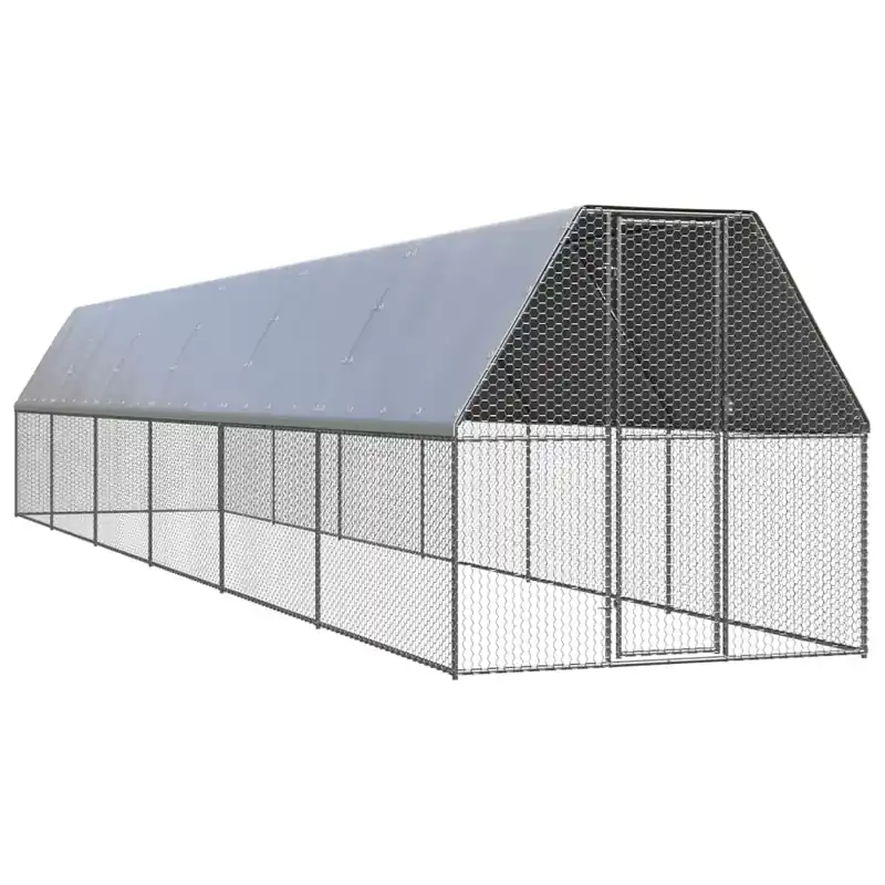Coteț de exterior pentru păsări, 2x12x2 m, oțel zincat Preferatul clienților