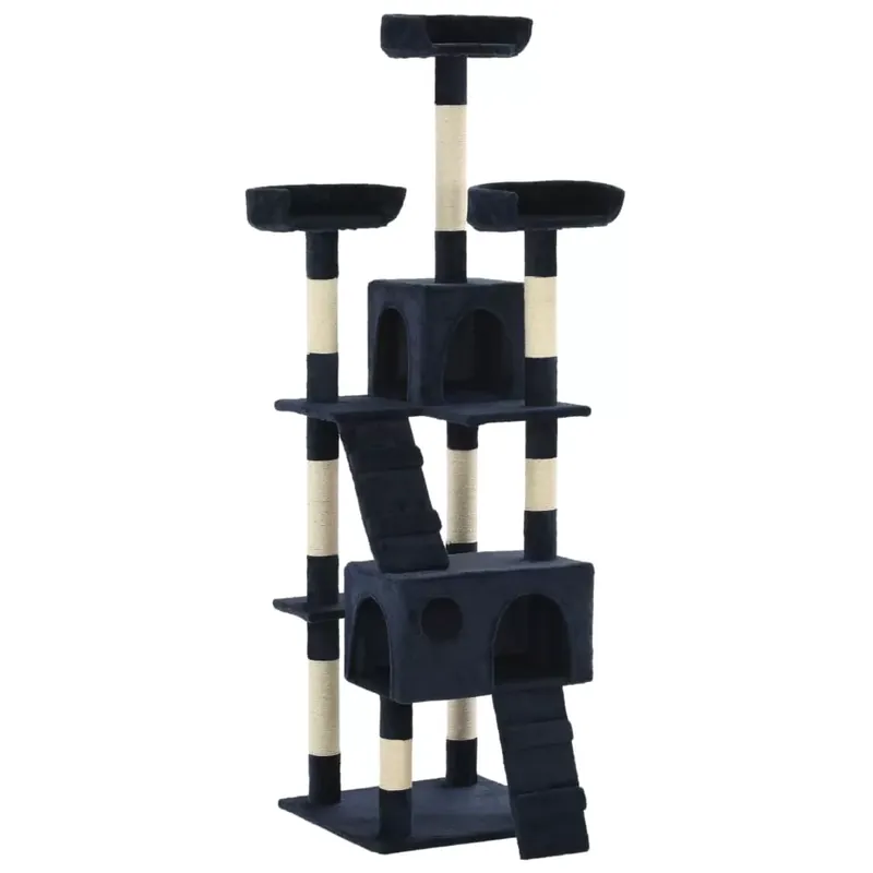 Ansamblu pentru pisici cu stâlpi funie sisal, 170 cm, albastru Reducere extra