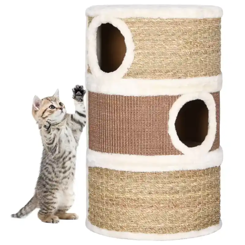 Preț redus Butoiaș de zgâriat pentru pisici, 60 cm, iarbă de mare