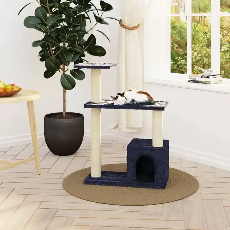 Expediere rapidă Ansamblu pisici cu stâlpi din funie de sisal, gri închis, 70 cm