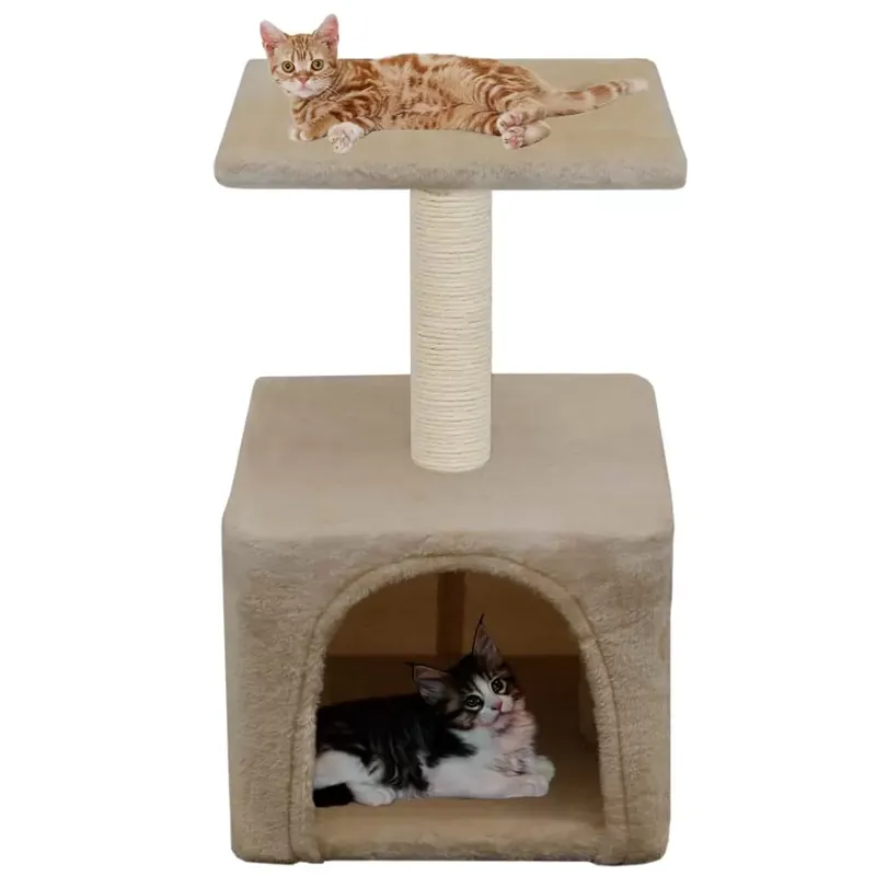 Ansamblu pentru pisici, stâlpi cu funie de sisal, bej, 55 cm Cumpără online