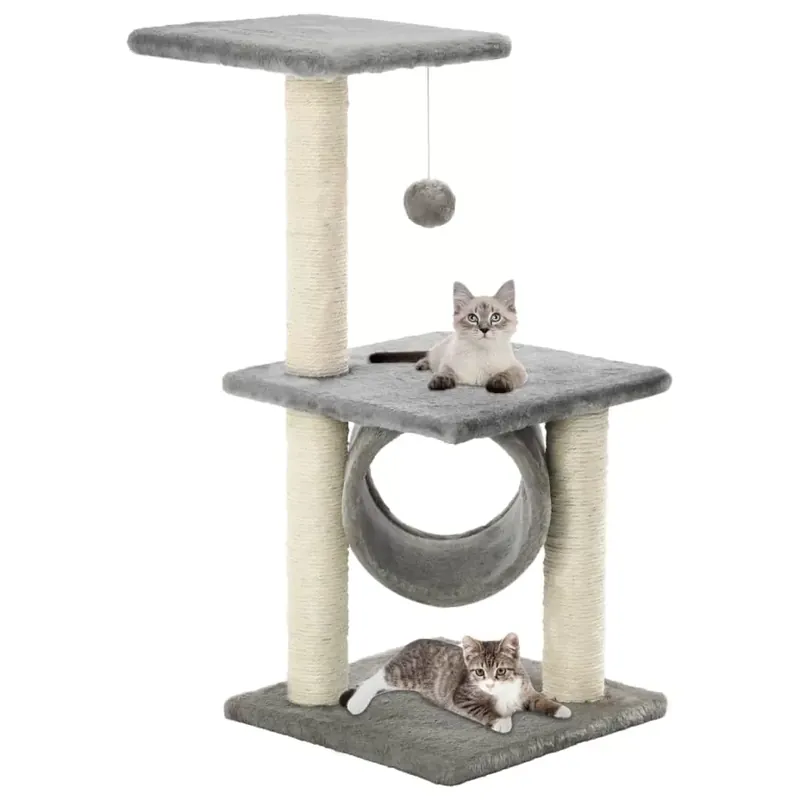 Bestseller Ansamblu pentru pisici cu stâlpi din funie de sisal, gri, 65 cm