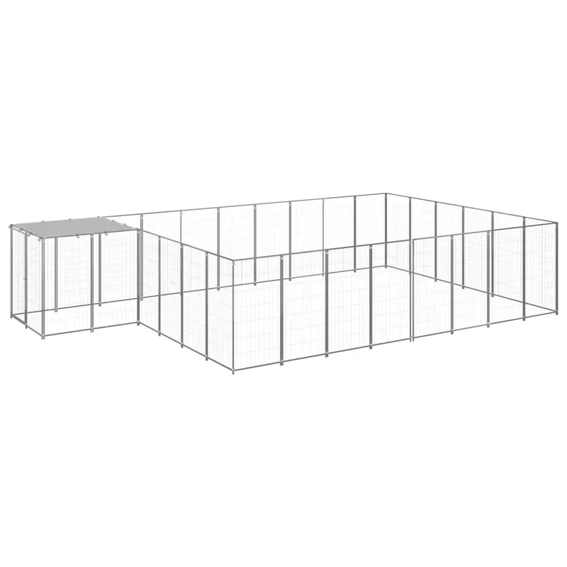 Padoc pentru câini, argintiu, 15,73 m², oțel Comandă acum