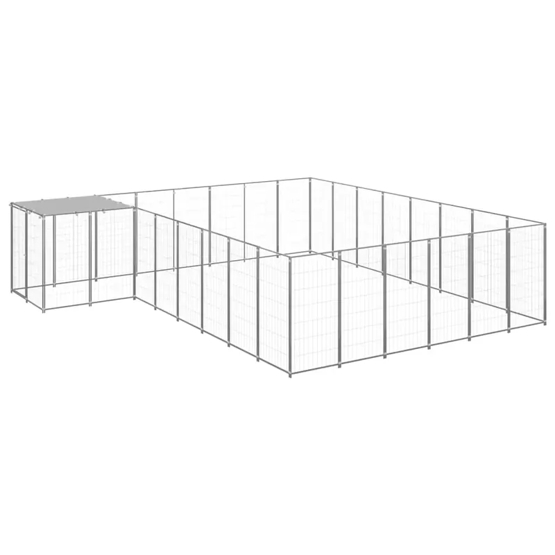 Reducere Padoc pentru câini, argintiu, 15,73 m², oțel