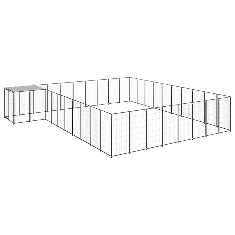 Ofertă limitată Padoc pentru câini, negru, 25,41 m², oțel