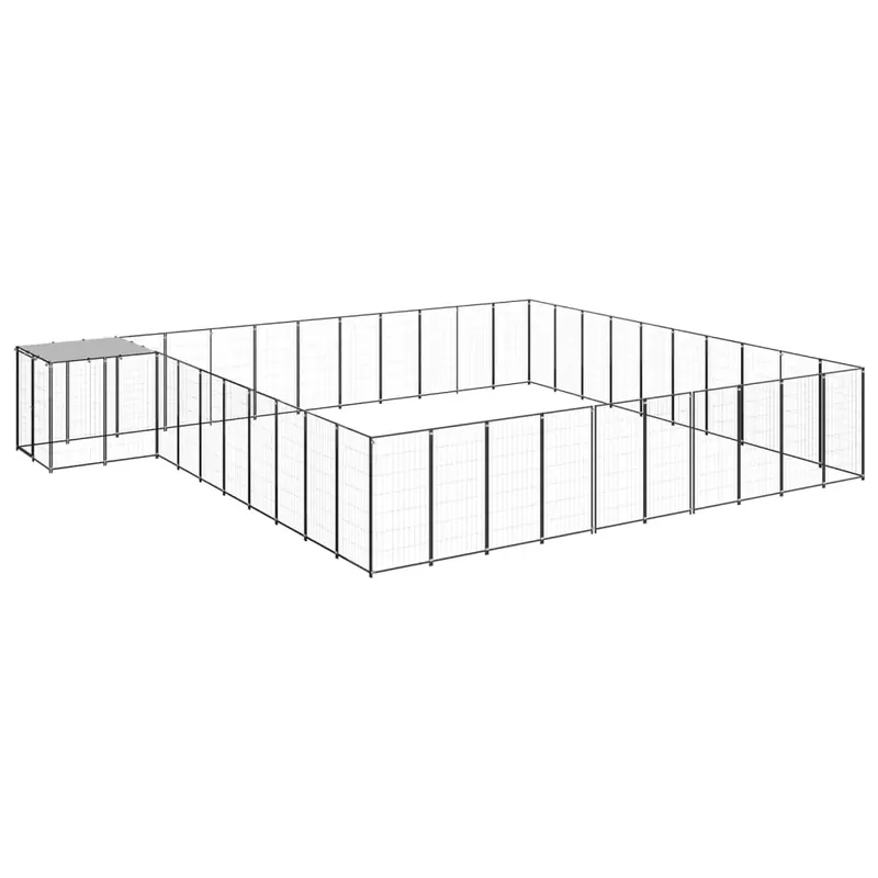 Padoc pentru câini, negru, 31,46 m², oțel Reducere extra