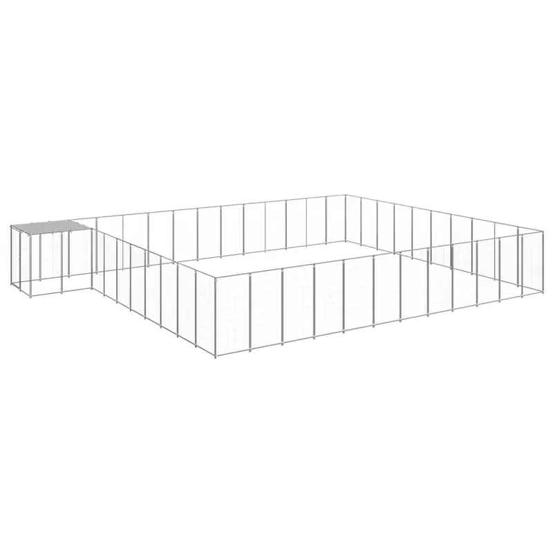 Padoc pentru câini, argintiu, 37,51 m², oțel Expediere rapidă