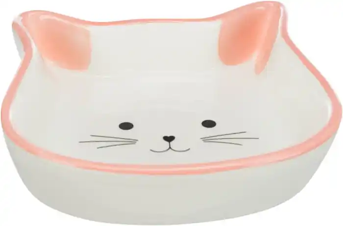 Castron Ceramic pentru pisici, Trixie, forma cap de pisica, 0.25L, 12cm, diverse culori Cumpărături sigure