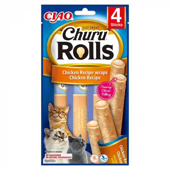 Churu Inaba Ciao, Rolls cu Pui, Recompense pentru pisici, EU733, 4x10g Ofertă