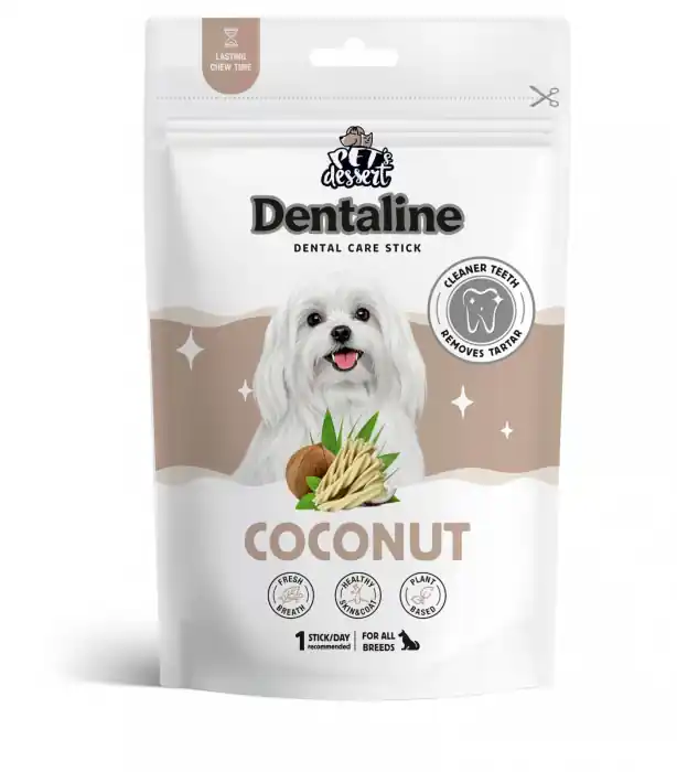 Pet‘s Dessert Dentaline Sticks cu Cocos, Recompense pentru Igiena Dentara pentru caini, 120g Cumpărături sigure